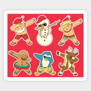 Cute Dabbing Christmas Characters // Dabbing Santa, Snowman, Rudolph, Elf and more Magnet